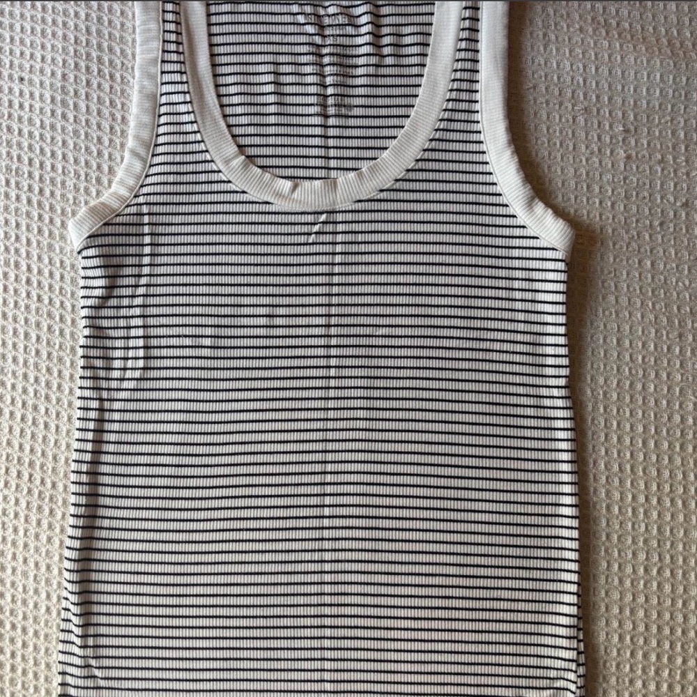 Nine West Black and White Striped Tank Top